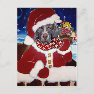 Weimaraner Santa Feiertagspostkarte