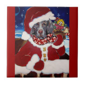 Weimaraner Santa Fliese (Vorderseite)