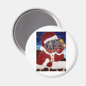 Weimaraner Santa Magnet (Vorderseite/Rückseite)