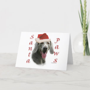 Weimaraner Santa Paws Feiertagskarte