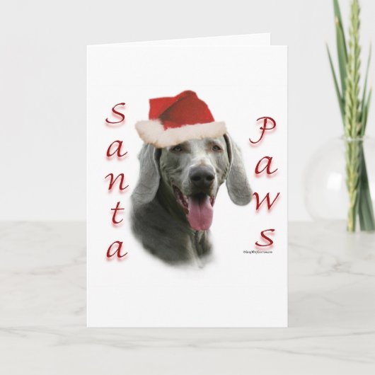 Weimaraner Santa Paws Feiertagskarte (Vorderseite)