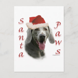 Weimaraner Santa Paws Feiertagspostkarte