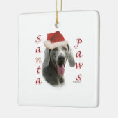 Weimaraner Santa Paws Keramikornament (Links)