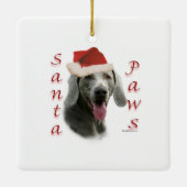 Weimaraner Santa Paws Keramikornament (Rückseite)