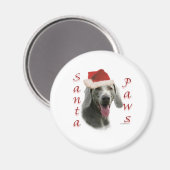 Weimaraner Santa Paws Magnet (Vorderseite/Rückseite)