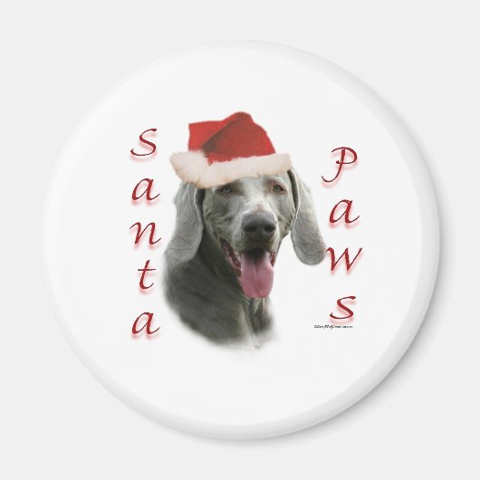 Weimaraner Santa Paws Magnet (Vorne)