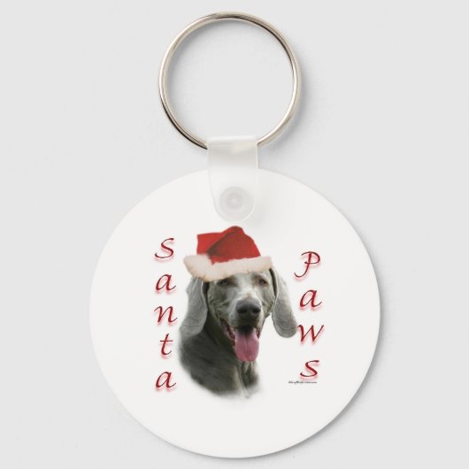 Weimaraner Santa Paws Schlüsselanhänger (Vorderseite)