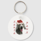 Weimaraner Santa Paws Schlüsselanhänger (Rückseite)