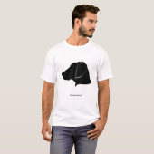 Weimaraner - schwarze Silhouette T-Shirt (Vorne ganz)