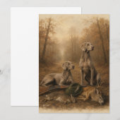 Weimaraner – Silberner Geisterjäger Einladung (Vorne/Hinten)