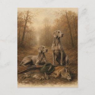 Weimaraner – Silberner Geisterjäger Postkarte