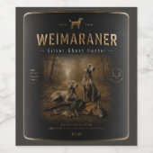 Weimaraner – Silberner Geisterjäger Weinetikett (Einzelnes Label)