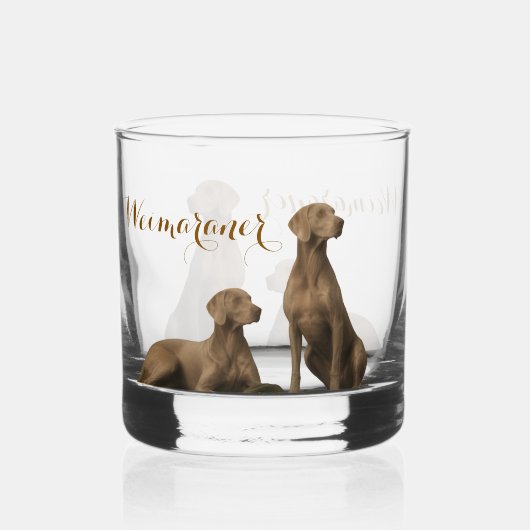 Weimaraner – Silberner Geisterjäger Whiskyglas (Vorderseite)