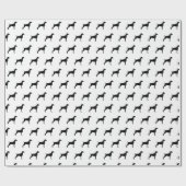 Weimaraner Silhouette Wrapping Paper Geschenkpapier (Flach)