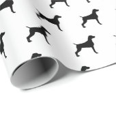 Weimaraner Silhouette Wrapping Paper Geschenkpapier (Rolleneckpunkt)