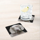 Weimaraner Silver Gray Rechteckiger Pappuntersetzer (Vor Ort)