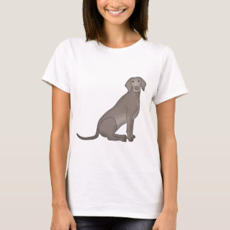 Weimaraner sitzt T-Shirt
