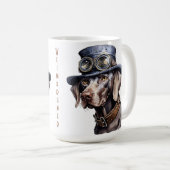 Weimaraner-Steampunk-Hund Kaffeetasse (VorderseiteRechts)