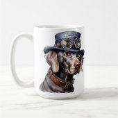 Weimaraner-Steampunk-Hund Kaffeetasse (Links)