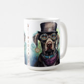 Weimaraner-Steampunk-Hund Kaffeetasse (VorderseiteRechts)