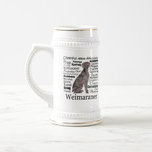 Weimaraner Stein Bierglas (Links)