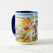 Weimaraner Sunrise Combo Tasse (Vorderseite Links)