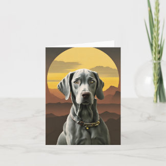 Weimaraner Sunset Grußkarte Karte