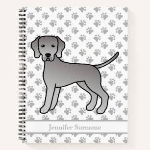 Weimaraner Süßer Cartoon-Hund & Benutzerdefinierte Notizblock
