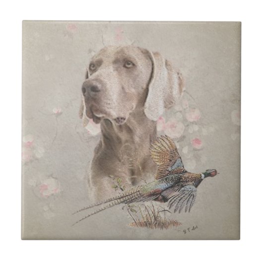 Weimaraner Tapisserie Poster Akryllische Drucktast Fliese (Vorderseite)