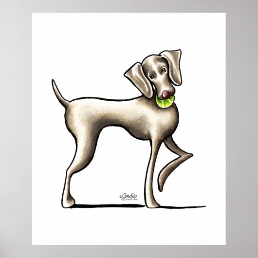 Weimaraner Tennis Pro Poster (Vorne)