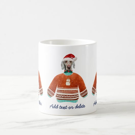 Weimaraner tragen Ugly Sweater Xmas Hund Lover Kaffeetasse (Mittel)