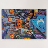 Weimaraner Trick-or-Treating in Halloween-Kostümen Puzzle (Horizontal)