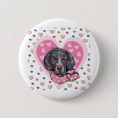 Weimaraner Valentine Button (Vorderseite)