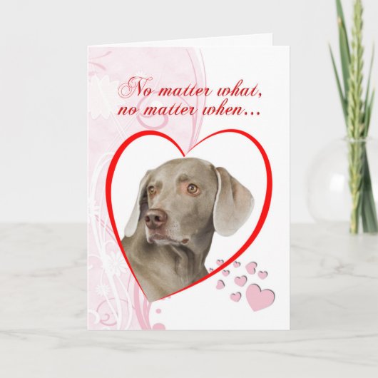 Weimaraner Valentine Feiertagskarte (Vorderseite)