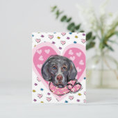Weimaraner Valentine Feiertagspostkarte (Stehend Vorderseite)