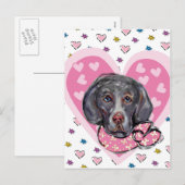 Weimaraner Valentine Feiertagspostkarte (Vorne/Hinten)