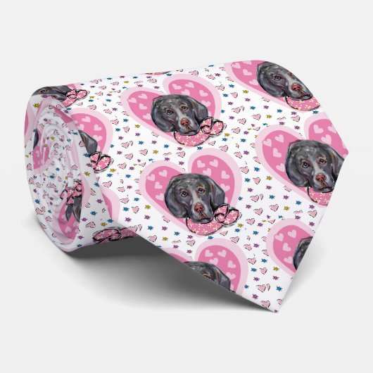 Weimaraner Valentine Krawatte (Gerollt)