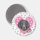 Weimaraner Valentine Magnet (Vorderseite/Rückseite)