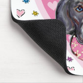 Weimaraner Valentine Mousepad (Ecke)