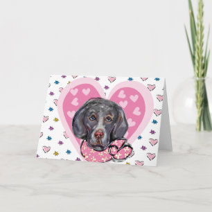 Weimaraner Valentinstag Feiertagskarte