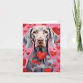 Weimaraner Valentinstag Karte (Vorderseite)