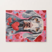 Weimaraner Valentinstag Puzzle (Horizontal)
