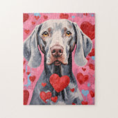 Weimaraner Valentinstag Puzzle (Vertikal)