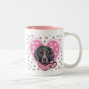 Weimaraner Valentinstag Zweifarbige Tasse