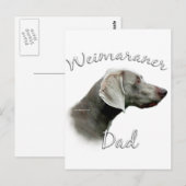 Weimaraner Vater 2 Postkarte (Vorne/Hinten)