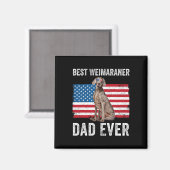 Weimaraner Vater American Flag Hund Lover Eigentüm Magnet (Vorderseite/Rückseite)