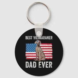 Weimaraner Vater American Flag Hund Lover Eigentüm Schlüsselanhänger