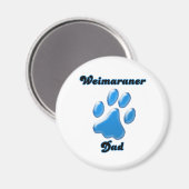 Weimaraner Vater blauer Pawprint - Magnet (Vorderseite/Rückseite)