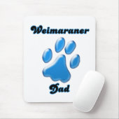 Weimaraner Vater blauer Pawprint Mousepad (Mit Mouse)