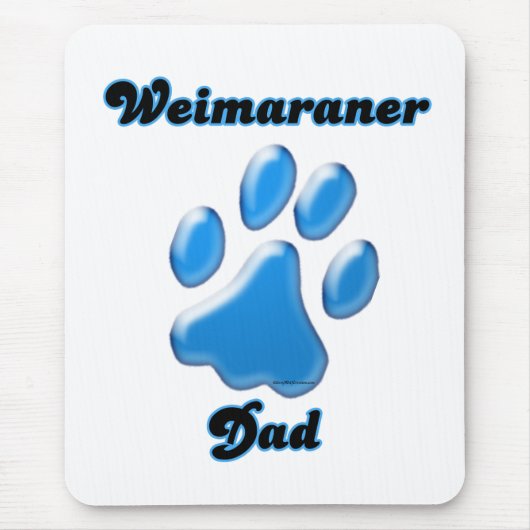 Weimaraner Vater blauer Pawprint Mousepad (Vorne)